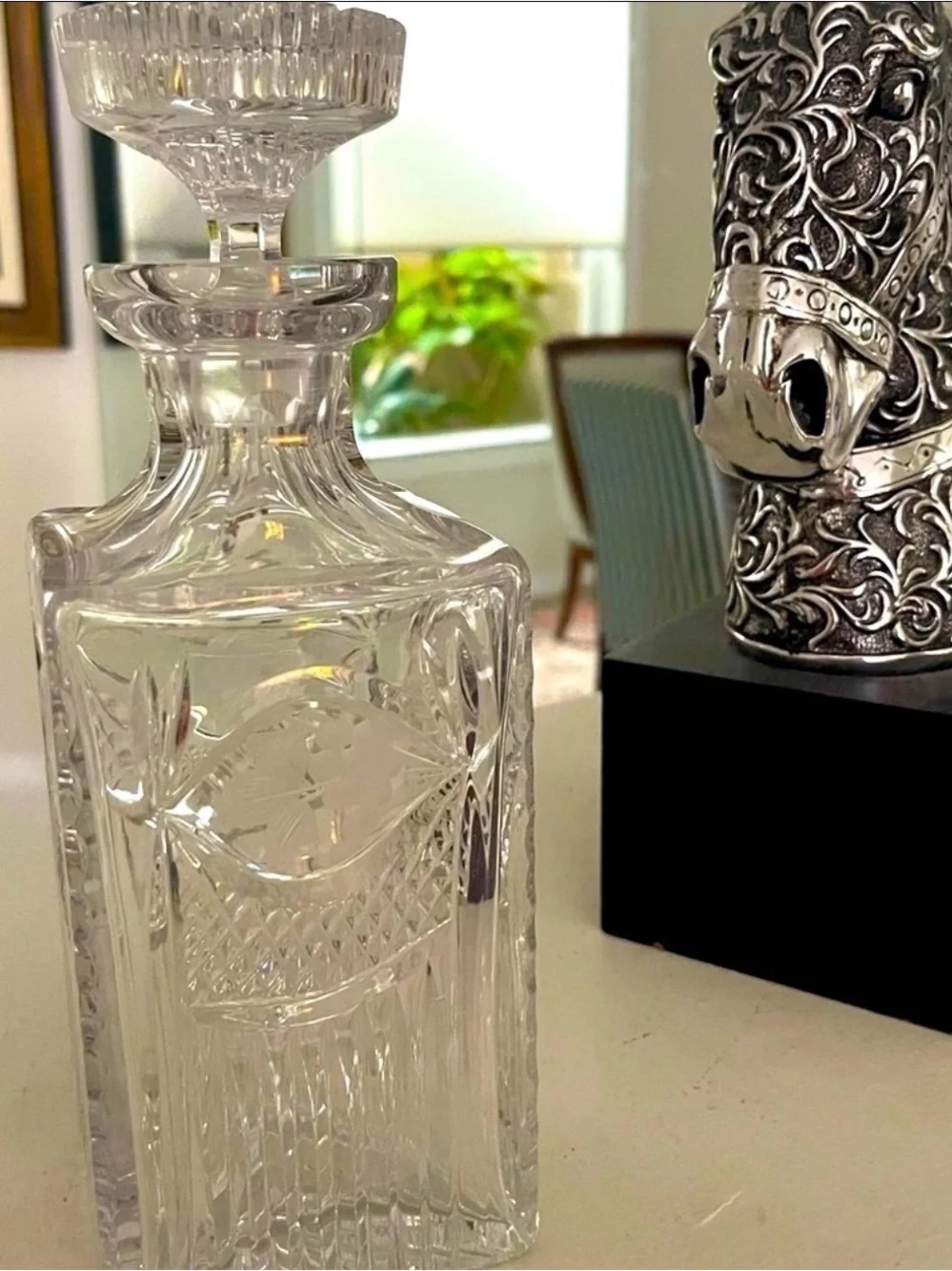 American Brilliant Period  Cut Glass Crystal Decanter -